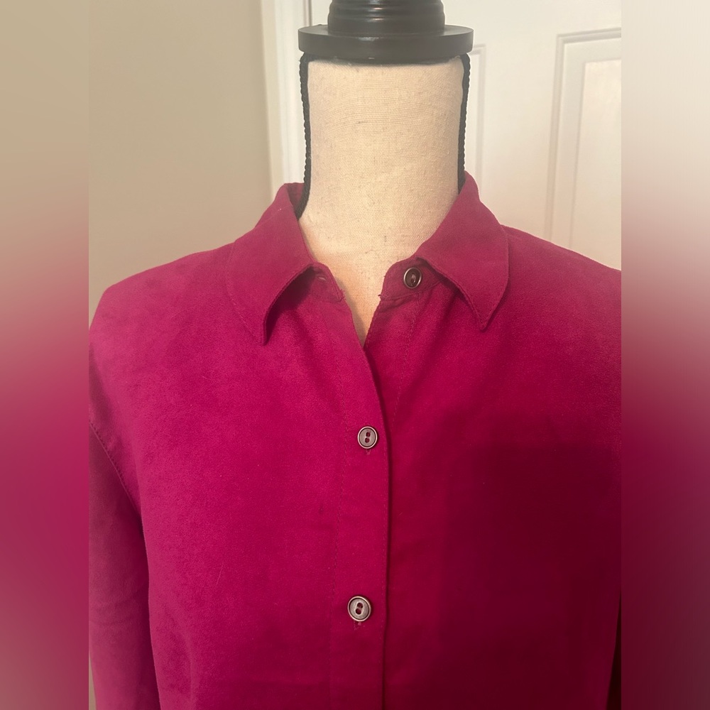 Beautiful Euc Pink Button Down The Front Top With… - image 2